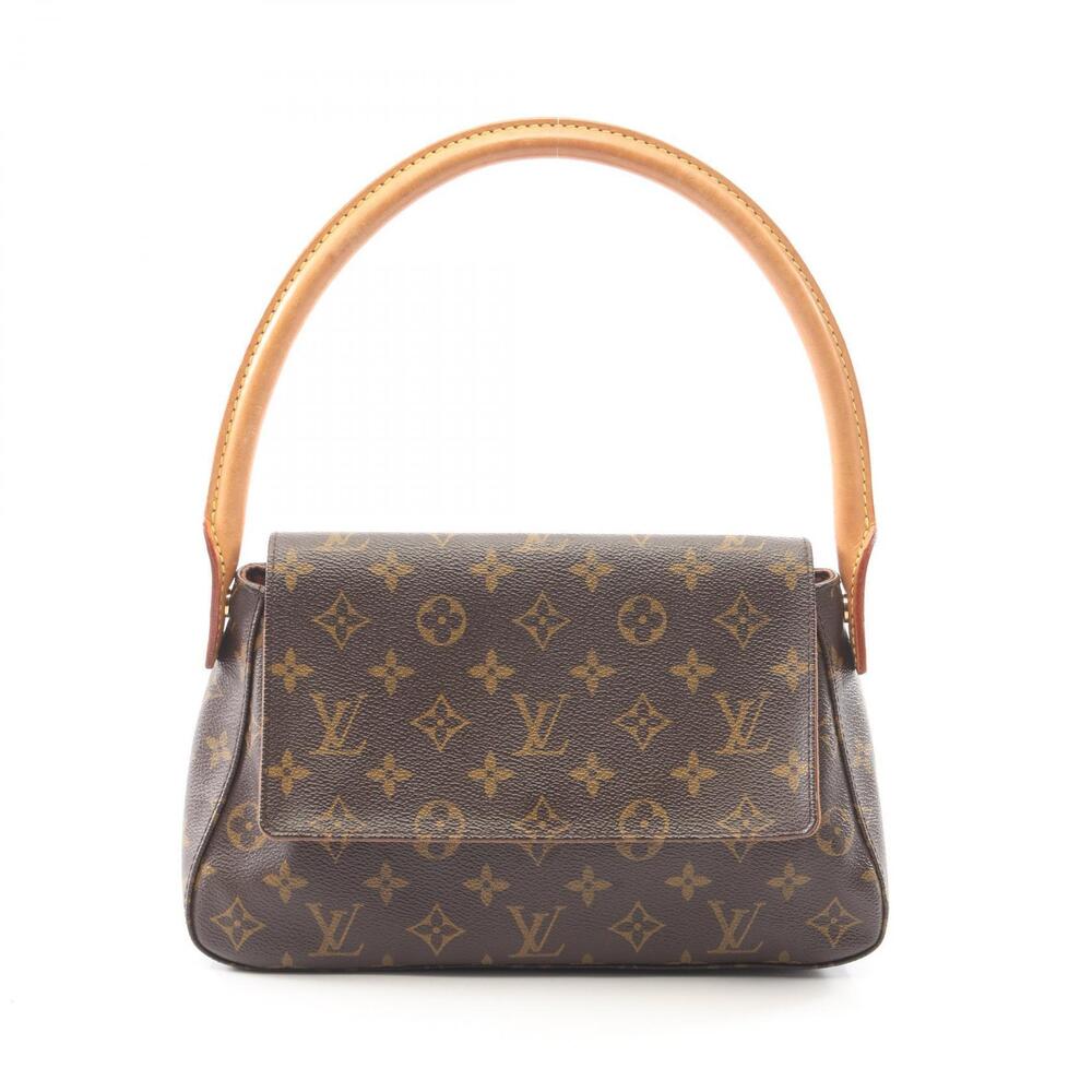 Louis Vuitton Looping Monogram Top Handle Bag Canvas Leather Brown